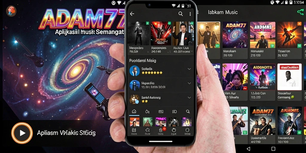 Tampilan gameplay <strong>ADAM77</strong> saat pengguna bernyanyi dan bermain musik.