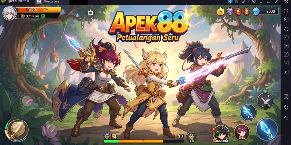 Tampilan menakjubkan dari gameplay APEK88 yang penuh warna.