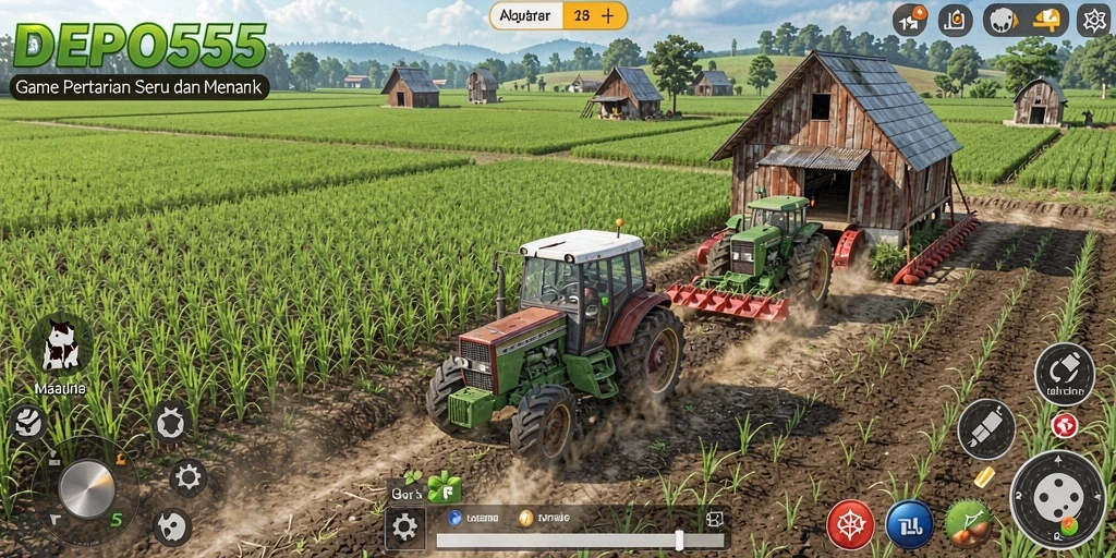 Tampilan antarmuka permainan DEPO555 yang memukau dan gameplay yang menarik.