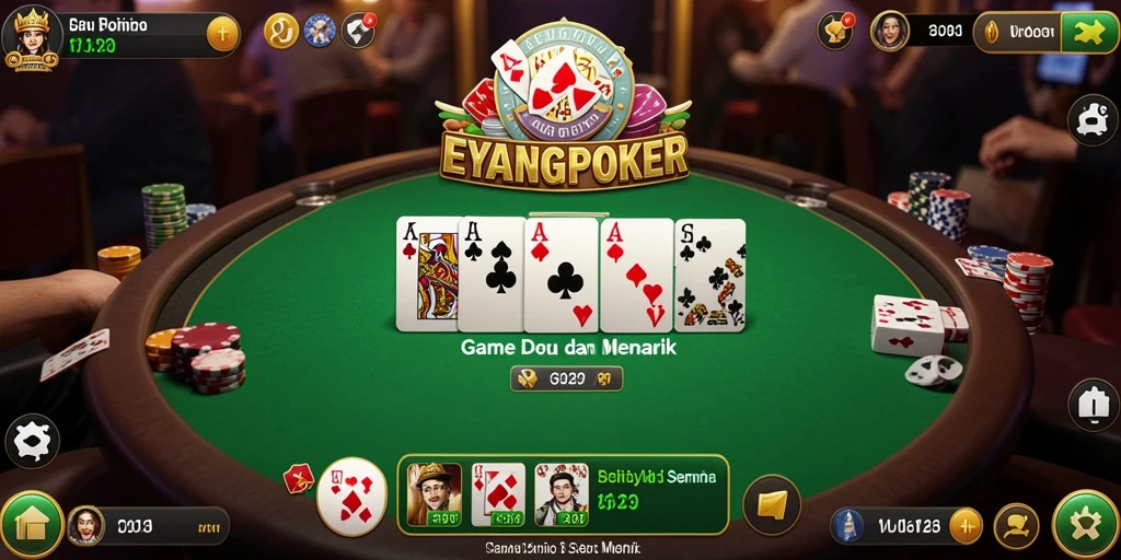 Screenshot gameplay <strong>EYANGPOKER</strong> yang menampilkan interaksi pemain.