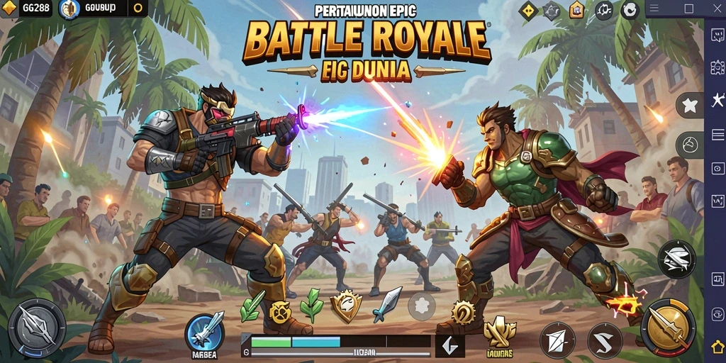 Tangkapan layar gameplay GG288 yang menegangkan di arena Battle Royale.
