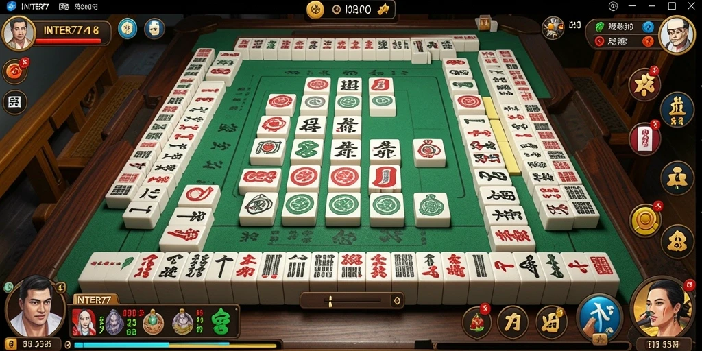 Tampilan menarik dari gameplay INTER77, menampilkan suasana Mahjong yang seru.