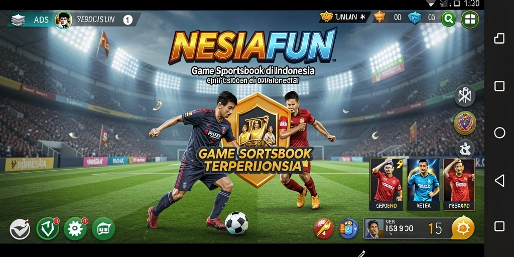 Screenshot utama NESIAFUN menampilkan antarmuka sportsbook yang menarik.