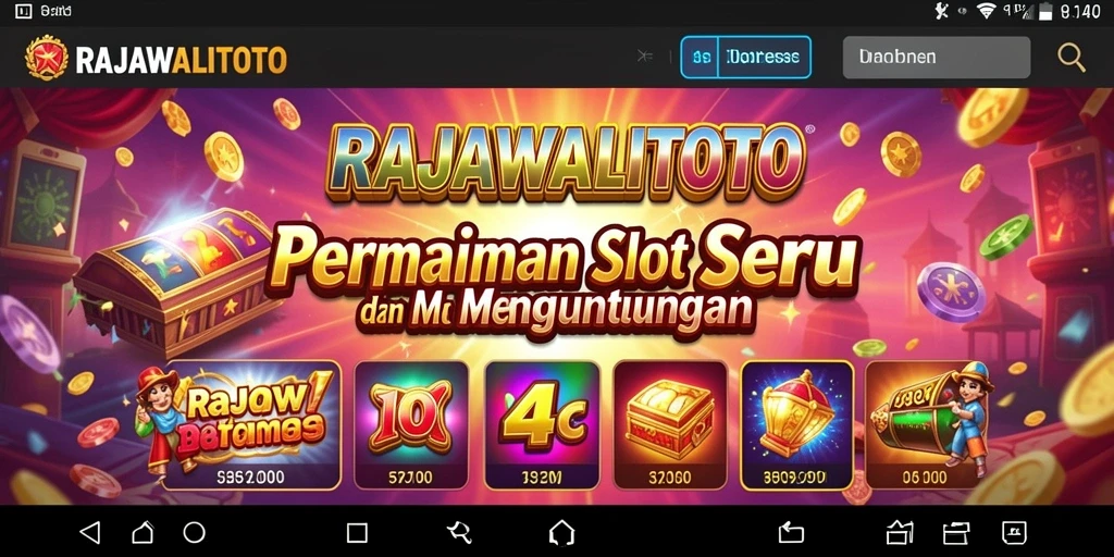 Screenshot dari gameplay RAJAWALITOTO yang menampilkan mesin slot yang menarik.