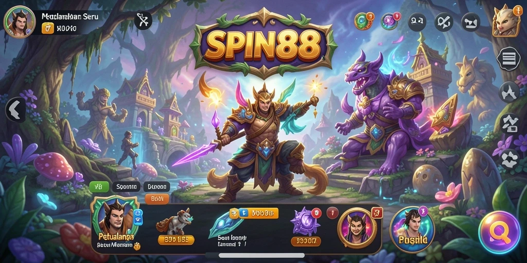 Tampilan gameplay SPIN88 yang menakjubkan dan mendebarkan saat berpetualang.