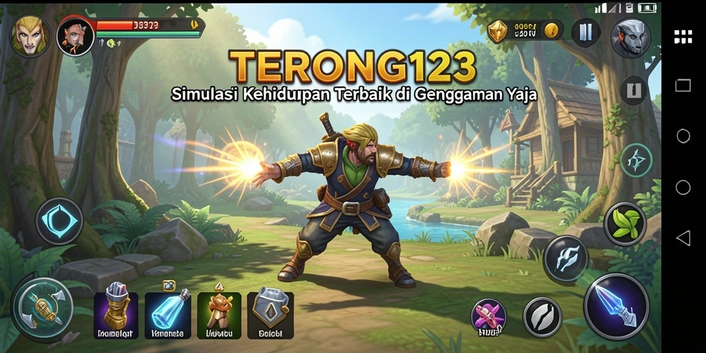 Screenshot gameplay SERU dari TERONG123 dengan interaksi karakter.
