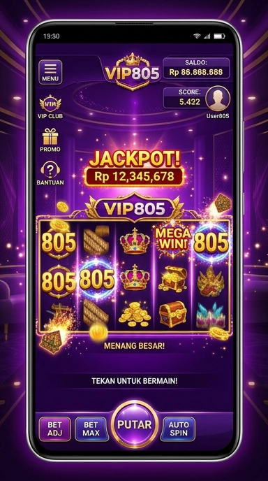 Tampilan utama aplikasi vip805 yang menarik.